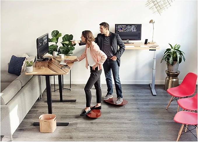 ALLEYOOP WOOD ROCKER BOARD • Unique 360° Omni-directional Rocking Movement • Ergonomically Engineered For Stability At Your Standing Desk, Large, Bamboo