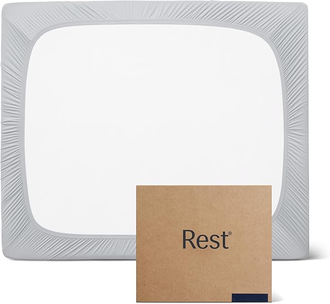 REST® Evercool®+ Fitted Sheet, Full Size, Light Gray, 15" Deep (up to 18’’), Breathable Bedding for Hot Sleeper and Night Sweats, Bed Sheet with Ionic+ Self-Cleaning Silver Yarn for Sensitive Skin