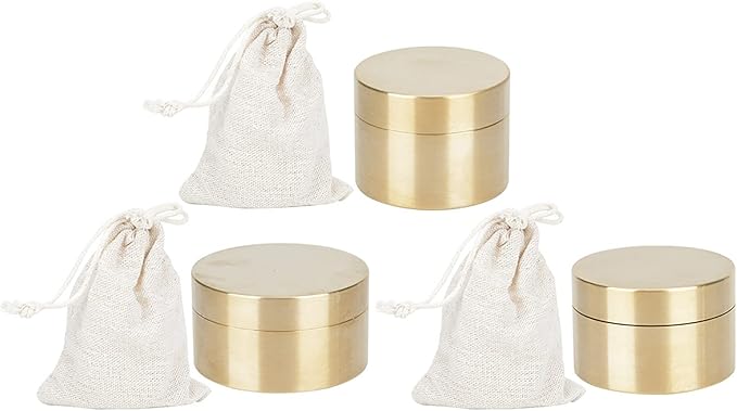 Brass Pill Case , Brass Mini Pill Container , Outdoor watertight Round Shape Brass Box , Metal Jewelry Sealed Container for Outdoor Sports , Camping , Hiking and Traveling(S)