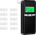 Breathalyzer, Upgraded Alcohol Tester with Blue LCD Digital Display, Portable Alcohol Tester for Home or Party Use with 10 Mouthpieces