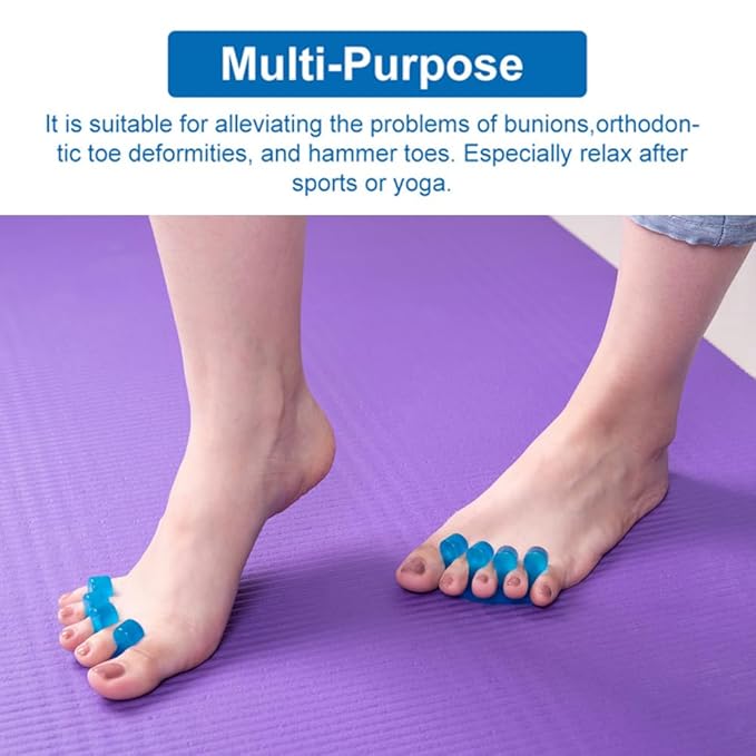 Toe Separators for Bunion & Nail Polish - Pedicure Toe Spacers & Toenail Dividers, Orthopedic Gel Material, Washable & Reusable Pedicure Supplies