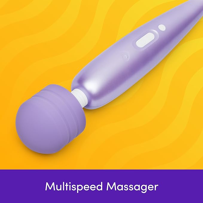 Lovehoney Powerful Electric Handheld Massager | Mains Powered Body Massage Tool with 12 Vibration Modes | Flexible Neck for Muscle Aches in Back, Neck, Shoulders, Legs | Lilac