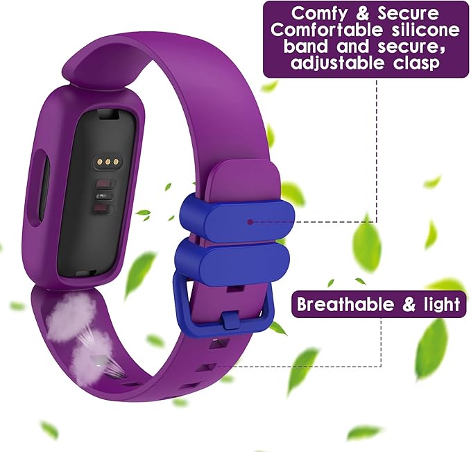 Silicone Bands Compatible with Fitbit Ace 3, Waterproof Soft Replacement Bands for Kids, Boys & Girls Bracelet Accessories
