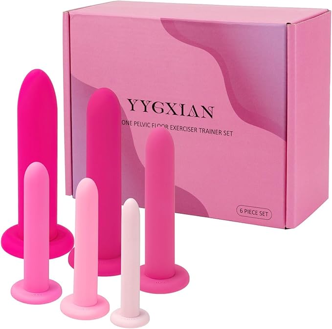 Silicone Pelvic Floor Muscle Dilator Exerciser Trainer Set - 6 Kit System (Large Set)