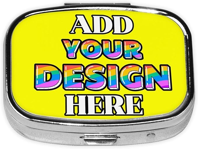 Custom Pill Organizer, Medicine Pill Box Case Container Travel Pill Holder Vitamin for Purse Med Wallet Portable Mini Pastillero Square, Yellow, Customized Gifts