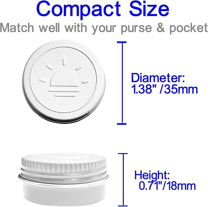 Extra Small Single Pill Box for Purse (3 Pack), Aluminum Screw Top Pill Container, 3 Times a Day Portable Waterproof Single Pill Case for Vitamins, Fish Oils, Supplements (White)
