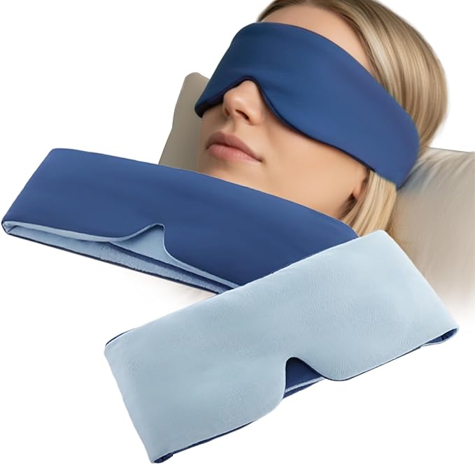 Sleep Mask for Side Sleeper，Soft and Comfortable Sleep mask, 100% Light-Blocking, Adjustable Design, Unisex fit, Perfect for Travel, Flights, and naps. (Blue)