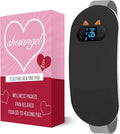 Portable Cordless Menstrual Heating Pad with 6 Heat Levels and 6 Massage Modes, Heating Pad for Period Cramps, 3s Fast Heating Gift for Women and Girl(Black)