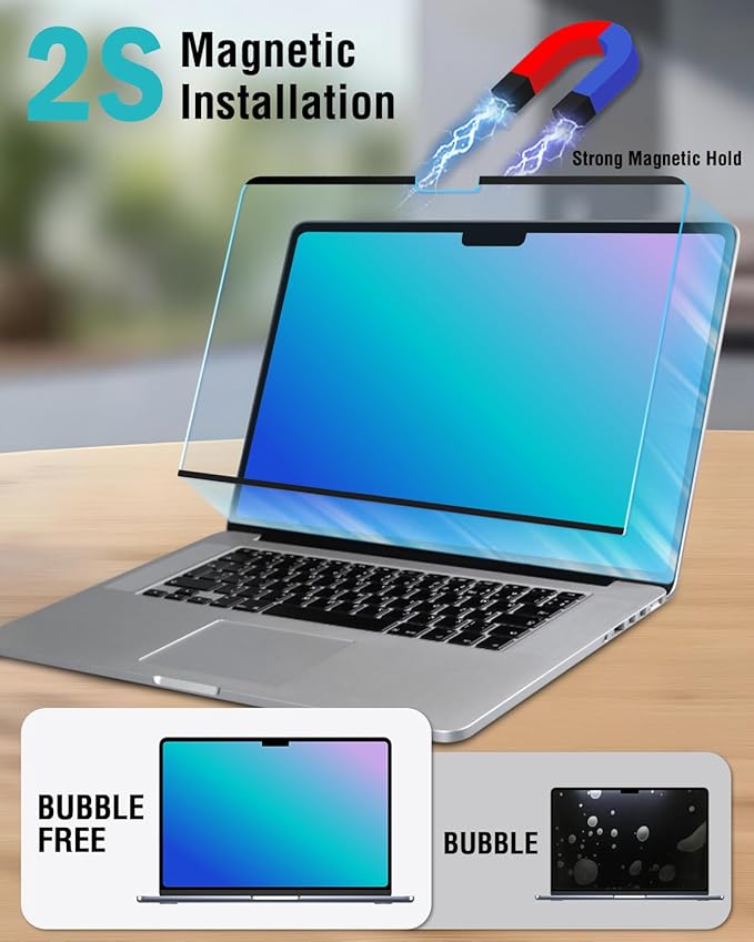 F FORITO Magnetic Anti Blue Light Screen Protector Compatible with MacBook Air 13 inch (2018, 2019, 2020, 2021, M1), Bubble-Free Install, Removable & Reusable Anti Glare Matte Laptop Screen Shield
