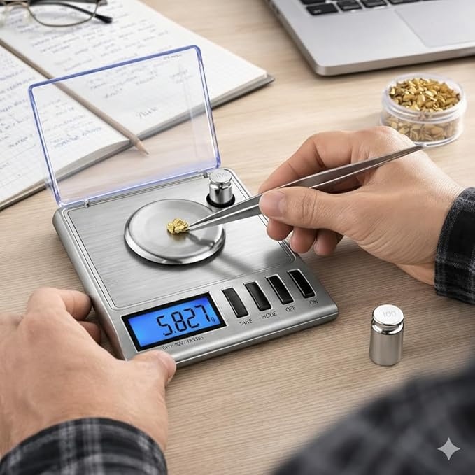 Smart Weigh GEM20-20g x 0.001 Grams, High Precision Digital Milligram Jewelry Scale, Reloading, Jewelry and Gems Scale, Calibration Weights and Tweezers Included