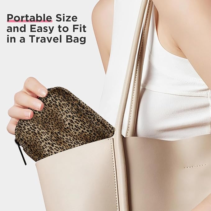 Brown Leopard Pill Case Travel Pill Organizer Weekly 7 Day Portable with Zipper Medicine Box Pill Case for Vitamins, Birth Control,Fish Oils,Medication, Supplements