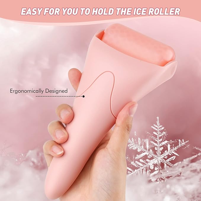 Ice Roller for Face,Eyes,Facial Massager Tool,Soothing Skin Care Tool,Cooling Skincare Device for Puffiness,At-Home Spa Gift for Women(Pink)