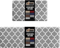GORILLA GRIP 2 Pack Comfortable Cushioned Kitchen Mats for Floor, 17x29 + 17x59, Waterproof, Stain Resistant, 1/2 Inch Thick Ergonomic Standing Desk Anti Fatigue Mat, Foam Supports Feet, Grey White