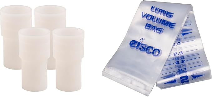 EISCO Manual Spirometry Lung Volume Kit, 14 Piece - Used to Study Lung Capacity