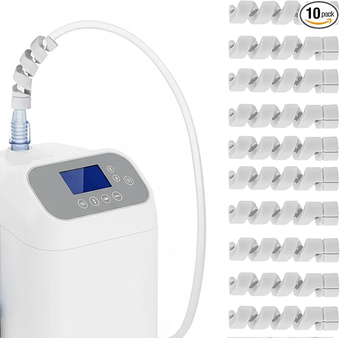 10 Pack Oxygen Tube Support Crimp Straightener for Portable Oxygen Concentrator Oxygen Tank Oxygen Hose Nasal Cannula Oxygen Tubing Accessories Gray