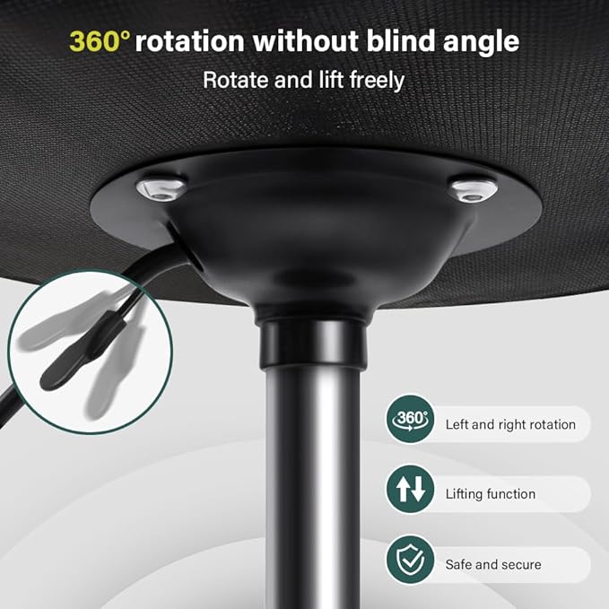 Minimalist Square Swivel Stool with Wheel for Work SPA Shop Massage Height-Adjustable and Cost-Effective Rolling Stool Chair (Green)