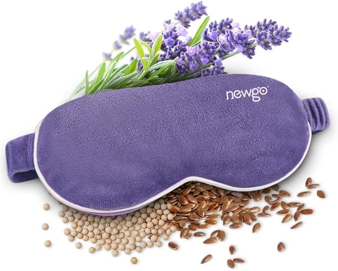 NEWGO Microwave Heated Eye Mask Soothing Relief for Dry Eyes, Heat Therapy Warm Eye Compress with Removable Cover for Stye, Blepharitis, Relaxation or Gift Choice - Purple
