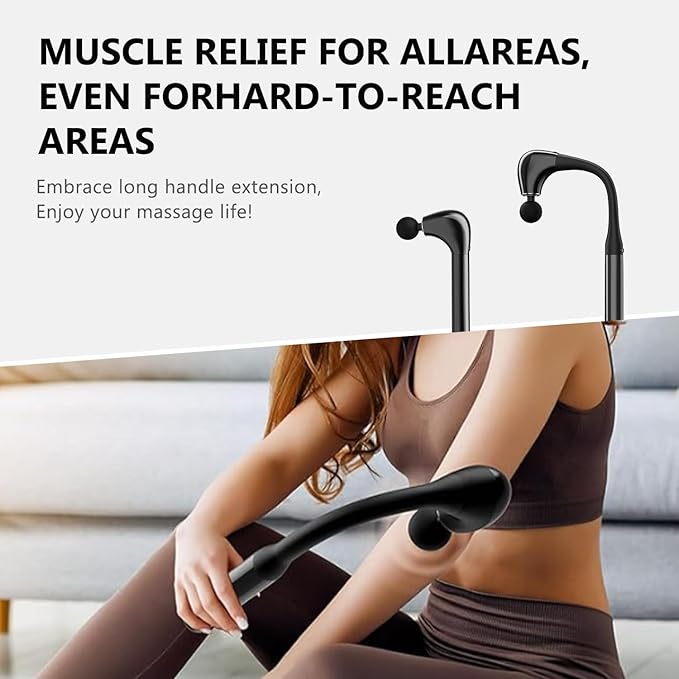 2-in-1 Muscle Massage Gun Detachable Elbow, Deep Tissue Body Massager for Athletes for Pain Relief，Handheld Massage Hammer with 4 Massage Heads for Body Builder