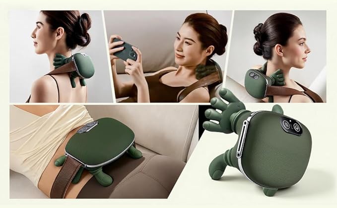 Neck and Shoulder Massager - Bionic Heated Massager, Cordless Portable Electric Shiatsu Massager, Deep Tissue 4D Kneading Massage, Simulated Human fingers Design for Pain Relief and Muscle Relax