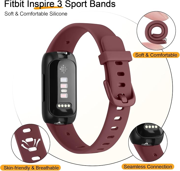 AK Band Compatible with Fitbit Inspire 3 Bands for Women Men, Adjustable Replacement Sport Wristbands Straps for Fitbit Inspire 3 Fitness Tracker