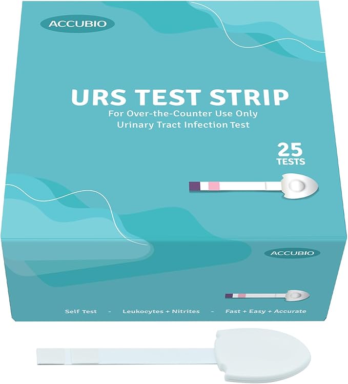 UTI Test Strips, Urinary Tract Infection Testing Kit, Home Rapid Detection for Leukocytes and Nitrite, at Home UTI Testing, Clean Grip Handle, UTI Test Kit Individually Wrapped, 25 Strips