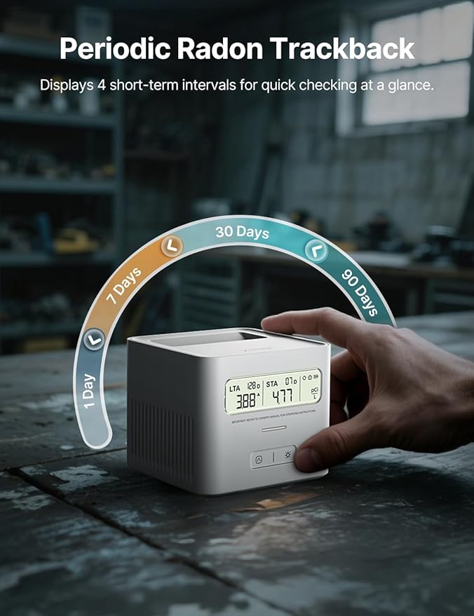 X-Sense Radon Detector for Home, Easy to Use, Zero Lab Fees, No Installation Required, Continuous Monitoring with Clear LCD Screen, XR0A-SR