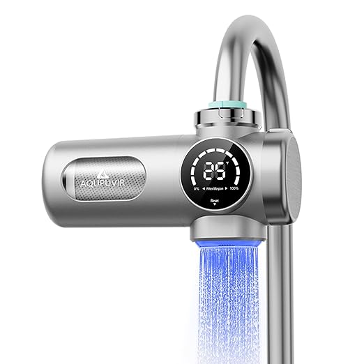 Faucet Water Filter, 3-Stage Faucet Filter with UV-C & Self-Powered Display, Dual Modes for Tap/Filtered Water, Safe for Food & Skin – Fits 22/24/28mm and Circular tap