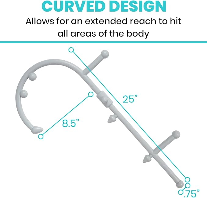 Vive Back and Neck Massager Cane - Trigger Point Massage Tools for Pain Relief and Muscle - Handheld Self Massage Hook Therapy for Neck, Shoulder - Deep Tissue Myofascial Release Aid for Women & Men