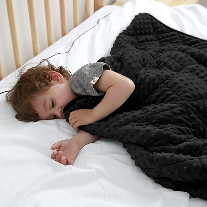 MAXTID 5 Pound Weighted Blanket for Kids Reversible Heavy Sleep Blankets Washable Weighted Blanket Design for Boy (Black 5lbs 36x48 inches)