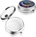 Sibba Portable Medicine Pill Case, Travel Multi-Functional Moisture Proof Pill Box for Purse & Pocket, Cute Metal Medicine Pill Organizer Box for Vitamins, Fish Oil & Supplements (Moon)