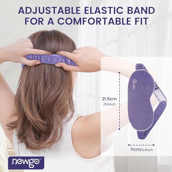 NEWGO Microwave Heated Eye Mask Soothing Relief for Dry Eyes, Heat Therapy Warm Eye Compress with Removable Cover for Stye, Blepharitis, Relaxation or Gift Choice - Purple