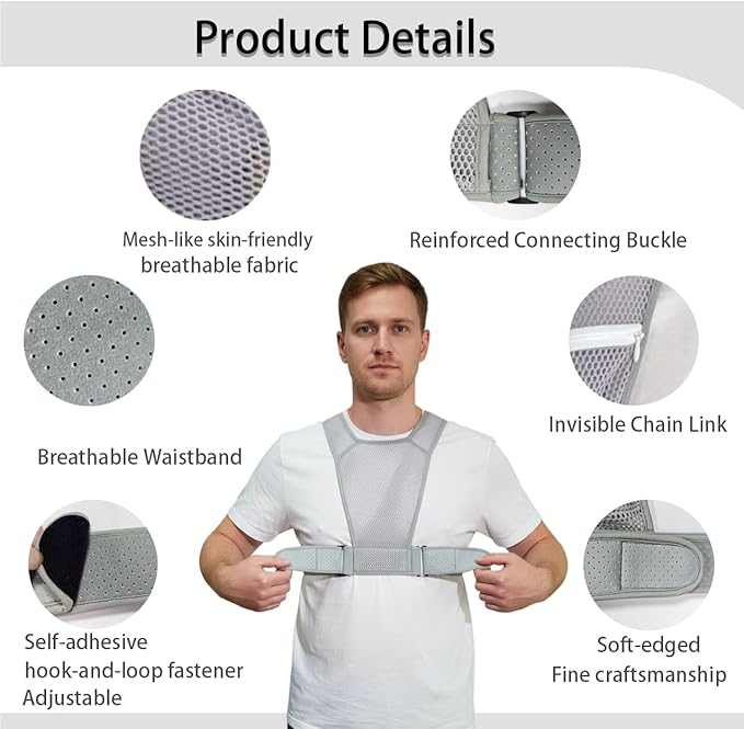 Sleep Position Trainer for Sleeping On Your Side | Side Sleep Trainer | Snore Stopper |Adjustable、 Lightweight, Comfortable, Effective in Reducing Supine Sleep Time (Gray)