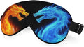 Fiery Dragons Sleep Eye Mask Eye Cover Blue Red Dragon Abstract Art Dragons Silk Eye Mask for Sleeping with Adjustable Strap for Travel Nap Shift Work Office