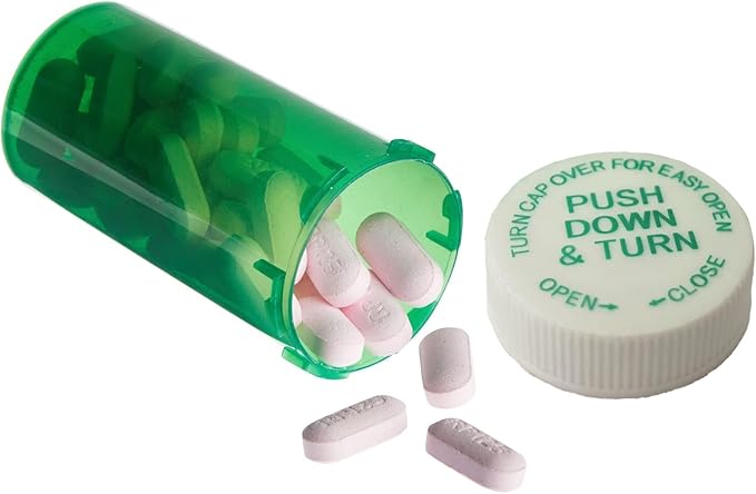 13 Dram Push Down and Turn Vials Green Medicine Vials for Pharmacy 275 Pcs Empty Pill Bottles, Mini Pill Organizer Containers Child-Resistant Small Travel Pill Dispenser for Bulk Use