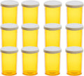 Amber Medicine Containers Snap Cap Prescription Vials Bottles Easy Open Pill Organizers Empty with Plastic Caps (20 dram, 12pcs)