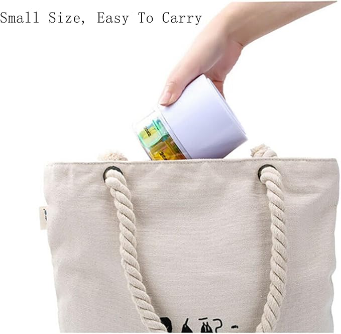 Weekly Pill Organizer 7 Day 4 Times a Day, Medicine Box Round Storage Holder with Lid Supplements Fish Oil Calcium Vitamin Container Portable Travel Pill Case