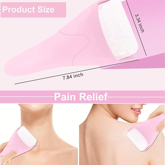 Ice Roller for Face, Face Roller-Cold Massage Stick for Cooling and Calming Puffiness Wrinkles Fine Lines - Skin Care Tools- Self Care Gifts for Women Men (Light Pink)