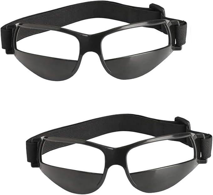 2 Pack Basketball Goggles Dribbling Training Aid, Team Professional Sports Training Equipment Dribbling Glasses Specs for Youth Teenagers Men Women (No Lens in Goggles)