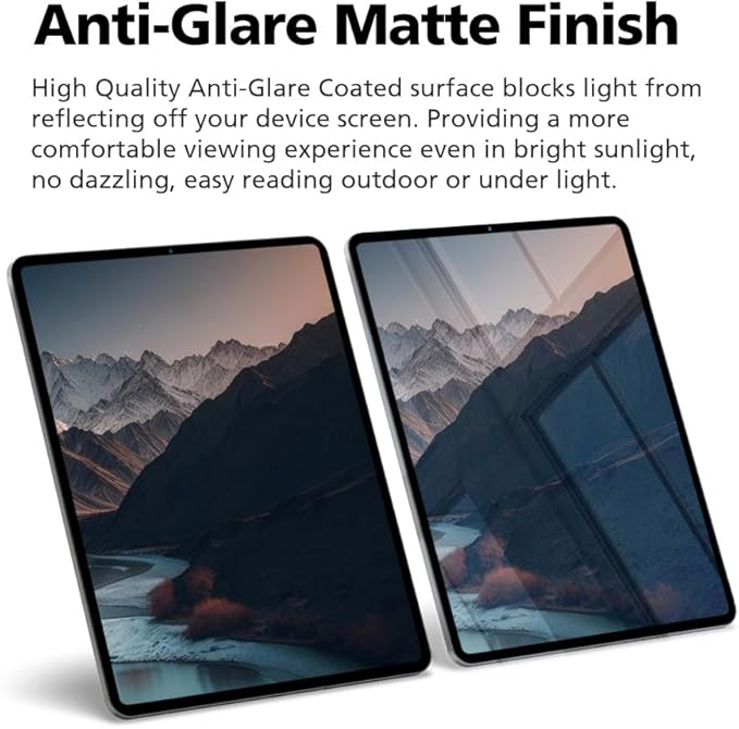 2-Pack Anti Glare Screen Protector with Blue Light Filter For Samsung Galaxy Tab S9 FE Plus/S7 FE 12.4 inch, Anti-Glare Matte PET Film, Anti-Fingerprint, High Touch Sensitivity, Easy Installation