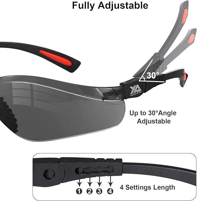 xaegistac Shooting Glasses Anti-fog Shooting Range Eye Protection, Adjustable Safety Glasses with Zipper Hard Case