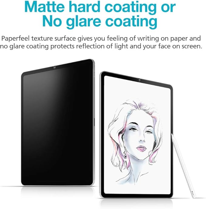 [1+1 Pack] Galaxy Tab S9 Plus/S8 Plus/S7 Plus 12.4 Inch, Paperfeel Screen Protector 1pc + Anti Glare Protector 1pc, Matte Anti Glare Anti Fingerprint Film with Blue Light Cut Filter,