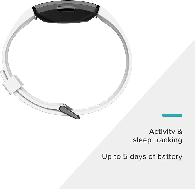 Fitbit Inspire HR Heart Rate and Fitness Tracker With S and L Bands, White, One Size, 1 Count