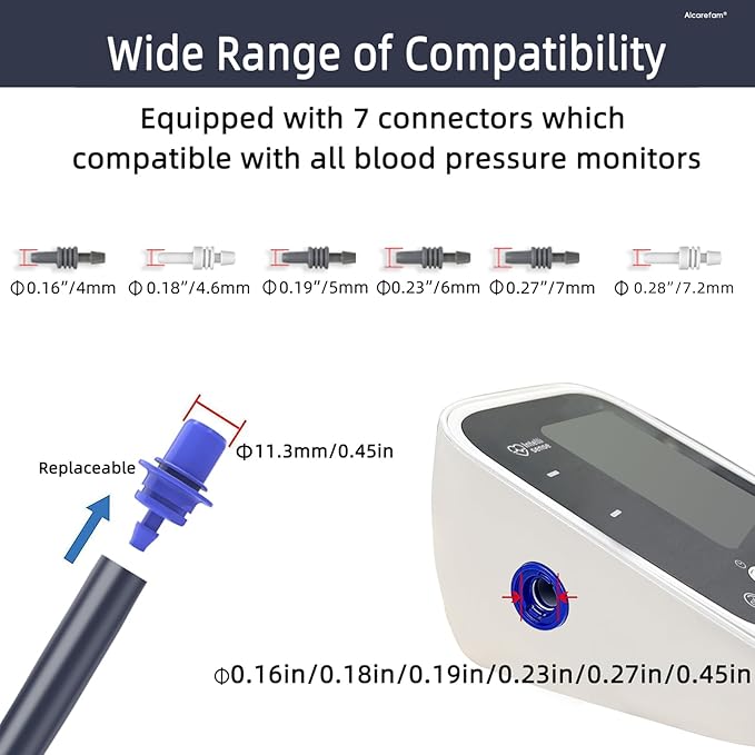 Large Blood Pressure Cuff, 8.7”-16.5” (22-42CM) BP Cuff Compatible with Omron BP Monitor, Replacement Cuff for Adult Big Arms, 7 Connectors