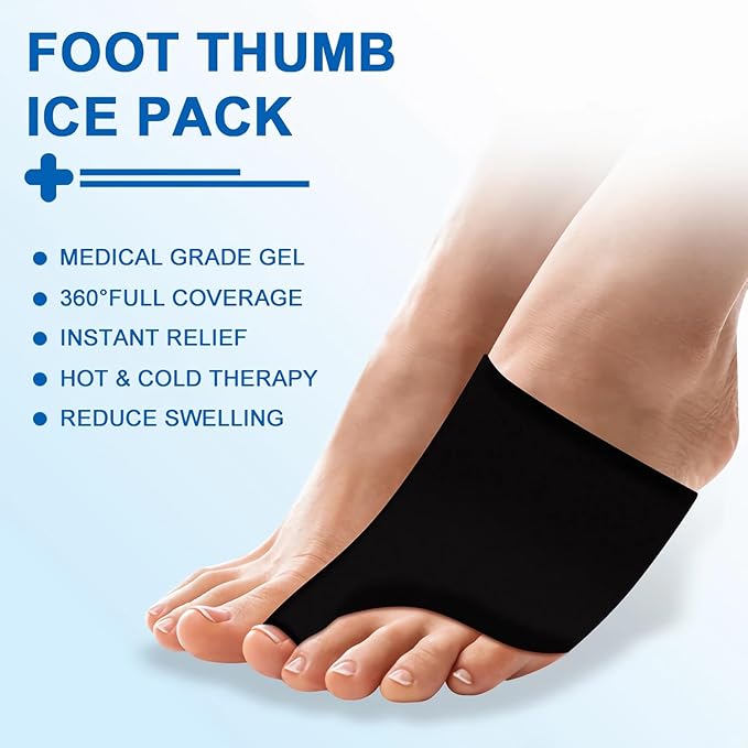 Forefoot Toe Ice Pack, Foot Ice Packs Big Toe for Pain Relief, Cold and Heat Therapy Gel Foot Ice Pack for Swelling, Plantar Fasciitis, Blisters, Bunions