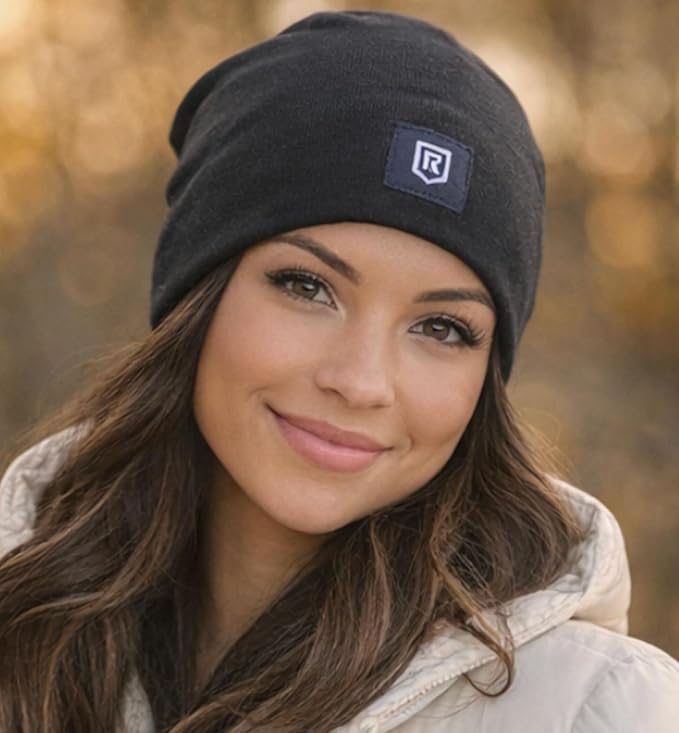 Silver Fiber Beanie Lightweight Conductive Slouch Hat for Men & Women
