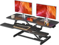 42 inch Standing Desk Converter, Height Adjustable Desktop Standing Desk with Keyboard Tray for Two Monitors, Sit to Stand up Desk Riser Computer Workstation for Home Office, Black