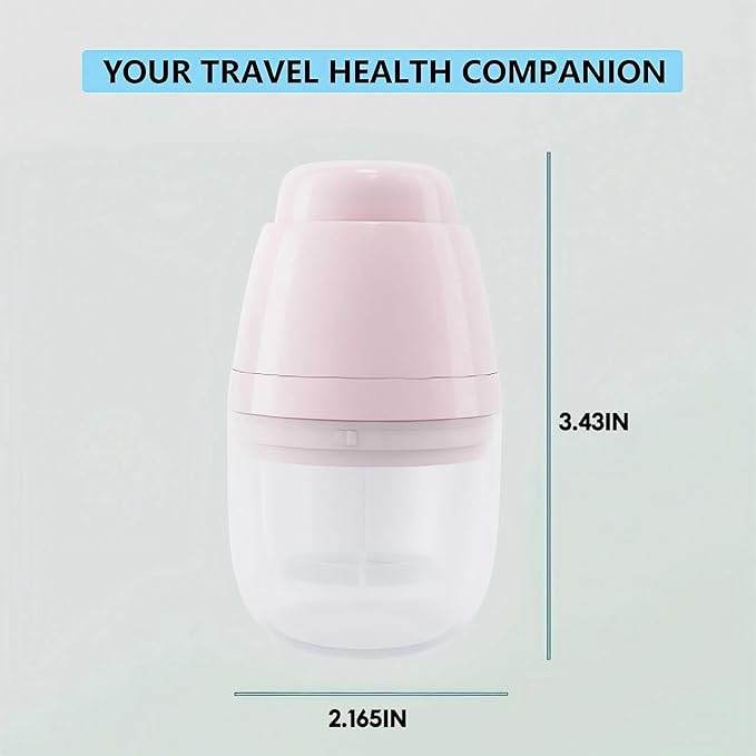Pill Cutter 1/4,Pill Crusher,Splitter for Smalla Pills,Pill Organizer, Suitable for Carrying On The Go (Pink)