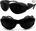 Wrap-around Design 2-Pack Welding Goggles Eye Protective Safety Glasses for Welders with Black Lens Anti-Flog Anti-glare Anti-shock Welding Glasses