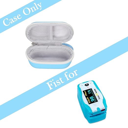 Fingertip Pulse Oximeter Case for Zacurate for HealthTree for Vibeat Children Digital Fingertip Pulse Oximeter Blood Oxygen Saturation Monitor (Blue-Case Only) (Black)