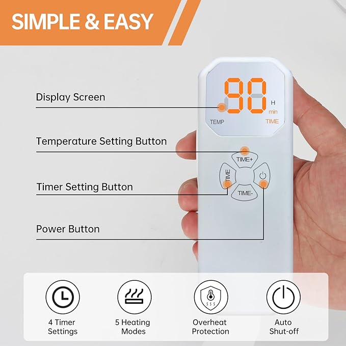 Extra Large Electric Heating Pad for Neck, Back & Shoulder Pain Relief, 25"x37" Full Body Heating Blanket with 5 Heat Levels, 4 Timers, Auto Shut-Off, Ideal Gift for Women & Men